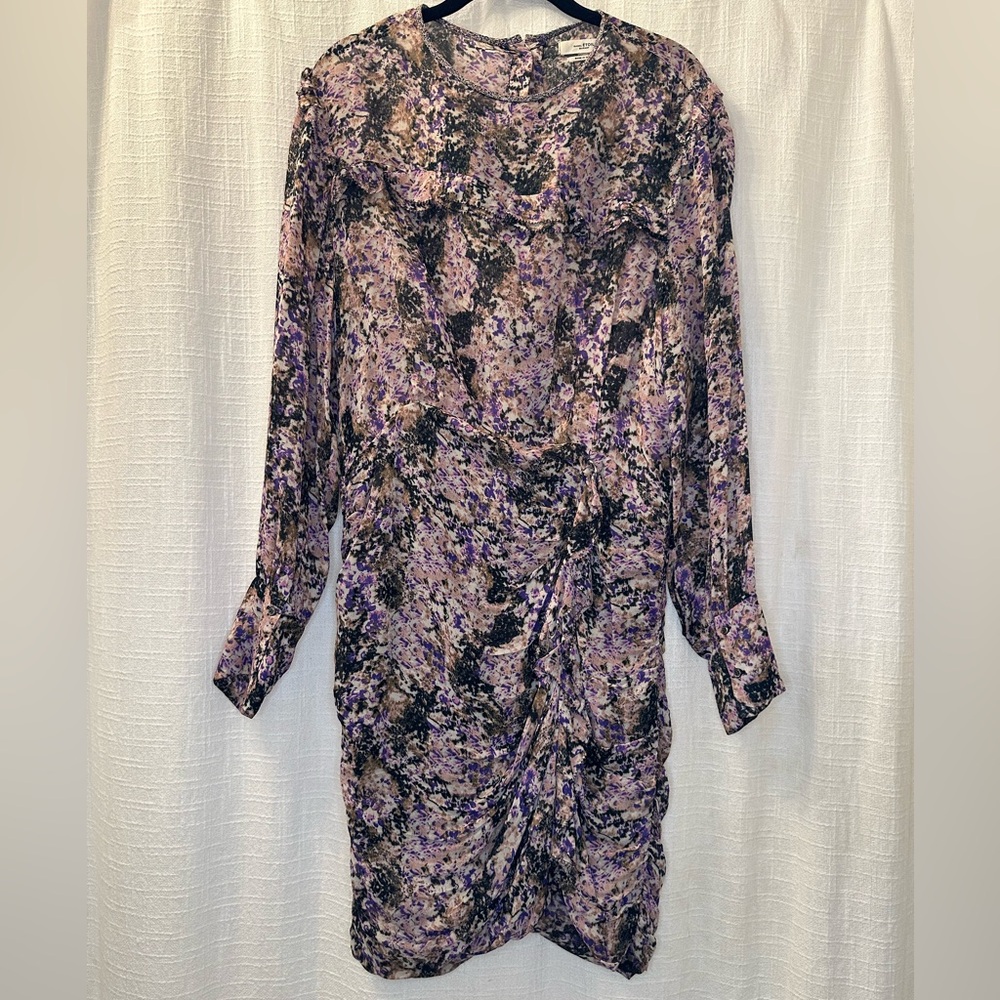 Etoile Isabel Marant Floral Long Sleeve Printed Midi Dress